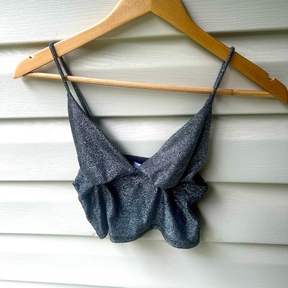 Urban Outfitters Cropped Sparkly Metallic Tank - Picture 1 of 4